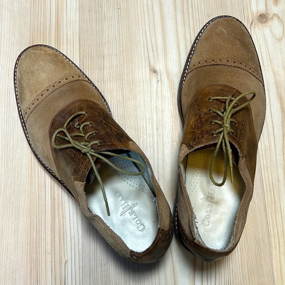 Cole Haan Suede & Leather Cap Toe Oxford Shoes